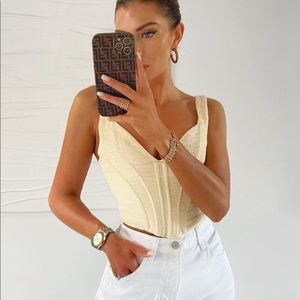 NWT Zara Textured Corset Top